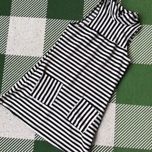 JJ Authentic MOD sleeveless stripe mock turtle neck Tunic/Dress